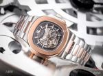 Clone Patek Philippe Skeleton Watches Two Tone Rose Gold 40mm